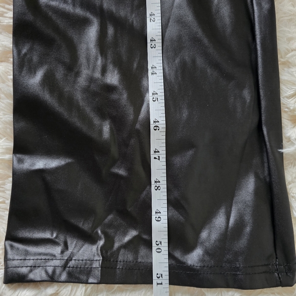 Black Faux Leather Strapless Cargo Jumpsuit size M - Picture 13 of 16